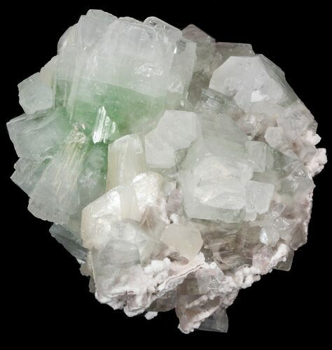 Zoned Apophyllite Crystals with Stilbite - India #44424